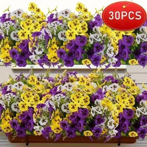 Artificial Pansy Silk Flower Single Stem Fake Butterfly Orchid For Wedding Party Home Office Garden Decoration Silk Cloth Floral Decor
