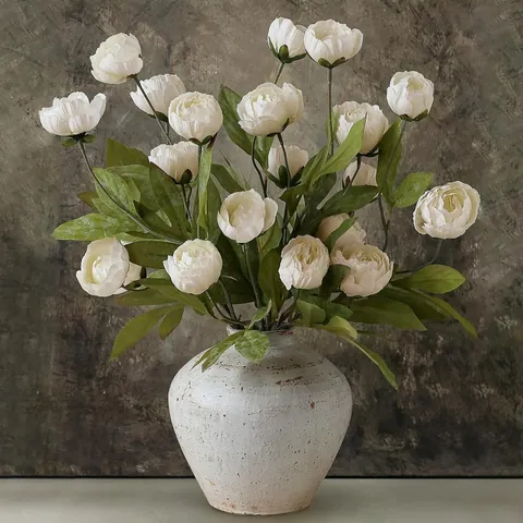 Vintage Seidenstoff Künstlicher Pfingstrose Blumenstrauß Für Haus Wohnzimmer Tischdekoration Fotografie Requisite Handgefertigtes Blumenarrangement