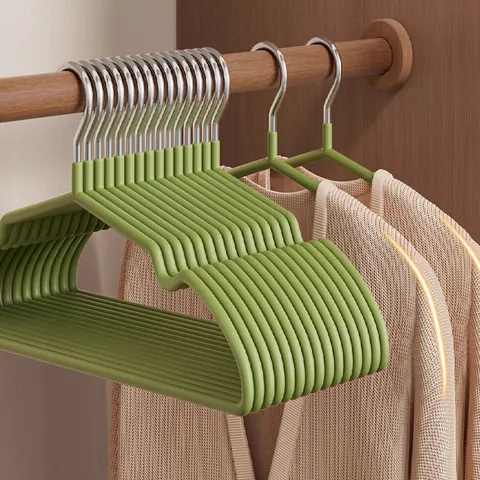 Perchas de Resina sin Costuras Antideslizantes Con Gancho de Metal Duradero Diseño Curvo Esmerilado Antideformación Estante de Secado para Ropa de Adultos Organización del Armario