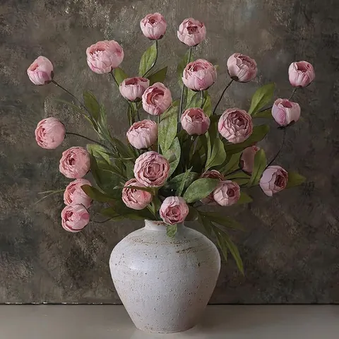 Vintage Seidenstoff Künstlicher Pfingstrose Blumenstrauß Für Haus Wohnzimmer Tischdekoration Fotografie Requisite Handgefertigtes Blumenarrangement