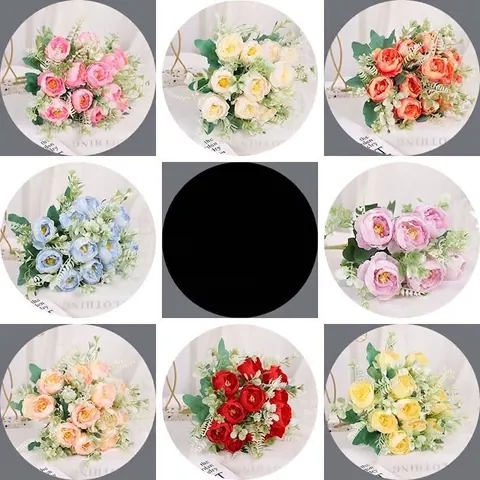 Artificial Peony Bouquet Realistic Silk Flower For Home Decoration Wedding Party Faux Flower Photography Props Floral