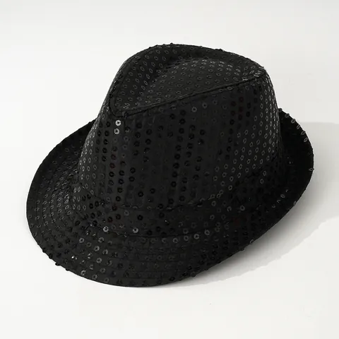 Pailletten Britischer Stil Jazz Hut Herz Top Gekniffene Krone Fedora Für Herren Damen Geburtstag Party Performance Kostüm Zubehör