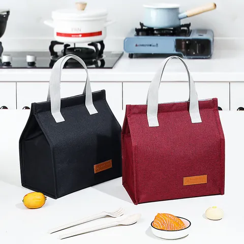 Tragbare Isolierte Oxford-Gewebe Lunchtasche Mit Aluminiumfolie Futter Thermische Kühltasche Für Picknick Arbeit Schule