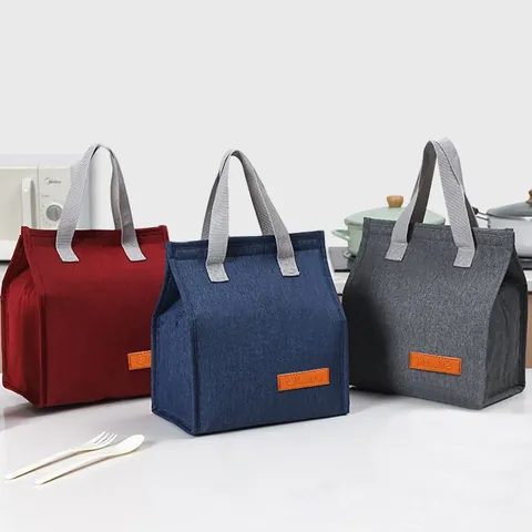 Portable Insulated Lunch Bag Large Capacity Oxford Cloth Thermal Bento Bag Waterproof Tote For Office School Picnic