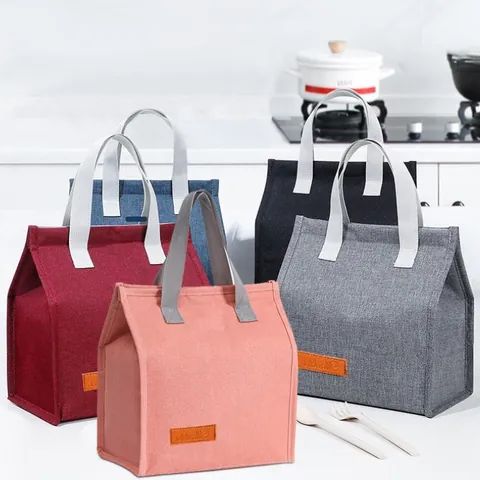 Portable Insulated Lunch Bag Large Capacity Oxford Cloth Thermal Bento Bag Waterproof Tote For Office School Picnic