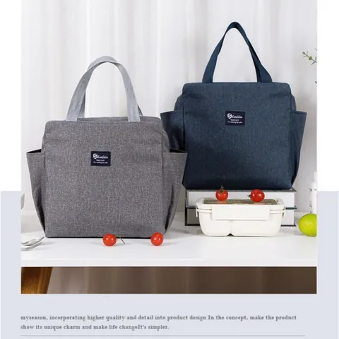 Portable Large Capacity Insulated Lunch Bag Oxford Cloth Thermal Cooler Pouch Bag For Work School Picnic Outdoor Food Storage