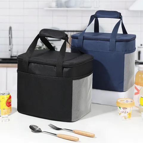 Borsa Termica per il Pranzo Portatile in Tessuto Oxford di Grande Capacità per Impiegati e Studenti Picnic All'aperto