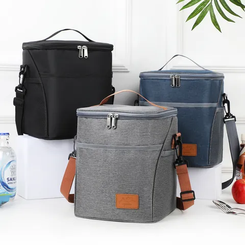 Oxford-Gewebe Isolierte Lunchtasche Mit Verstellbarem Schultergurt Tragbare Thermokühltasche Für Büro Picknick Outdoor Reisen Unisex