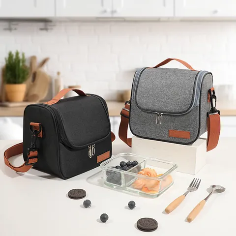 Isolierte Lunchtasche Tragbare Oxford Stoff Thermotasche Mit Verstellbarem Schultergurt Für Arbeit Schule Büro Picknick Outdoor Kühltasche