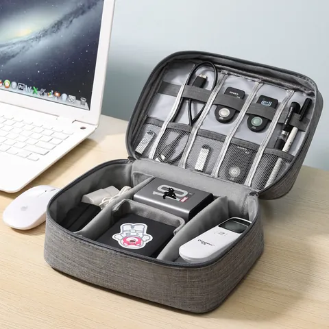 Waterproof Travel Electronic Organizer Bag Double Layer Digital Accessory Case For Cable Power Bank Mouse Portable