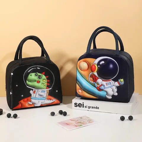 3D Visual Cartoon Insulated Lunch Bag Portable Oxford Cloth Thermal Bento Bag Waterproof Cooler Bag For Kids School Office Outdoor