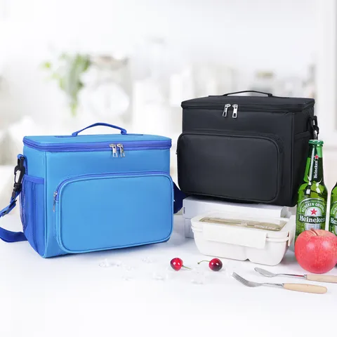 Large Capacity Insulated Lunch Bag Oxford Cloth Portable Thermal Cooler Bag For Picnic Camping Outdoor Office Men Women