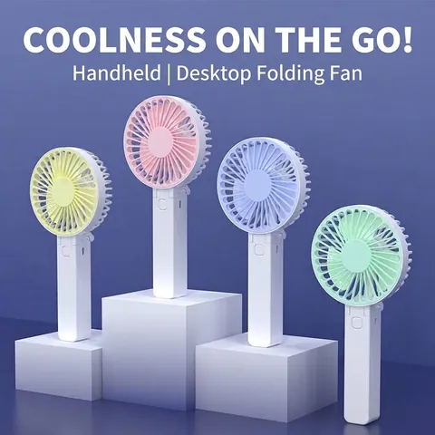 Folding Mini USB Fan Portable Handheld Desktop Charging Fan Quiet Multi Speed Adjustable Personal Electric Cooler For Summer