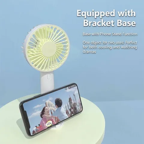 Portable Mini Handheld Fan USB Rechargeable Silent Desktop Fan Phone Holder Stand Base For Student Office Travel Gift