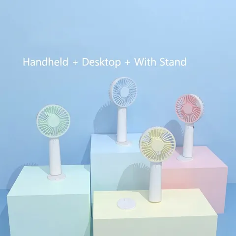 Portable Mini Handheld Fan USB Rechargeable Silent Desktop Fan Phone Holder Stand Base For Student Office Travel Gift