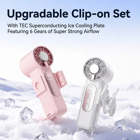 Portable Handheld Mini Fan USB Rechargeable LED Digital Display 199 Speeds TEC Ice Cooling Semiconductor Cooling Fan For Outdoor Travel