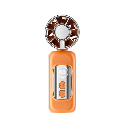 Portable Handheld Fan With Semiconductor Ice Cooling LED Digital Display Clip-On Turbo Mini Fan USB Rechargeable Fan For Outdoor Travel