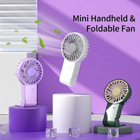 Mini Ventilateur Portable USB Rechargeable Pliable 3 Vitesses Silencieux Ventilateur de Bureau Personnel Pour Bureau Extérieur