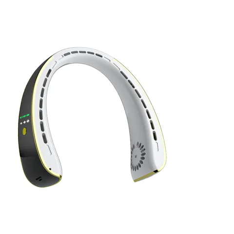 Portable AI Voice Control Bladeless Neck Fan Digital Display USB Rechargeable Wearable Hands Free Cooling Fan For Outdoor Sports Travel Home
