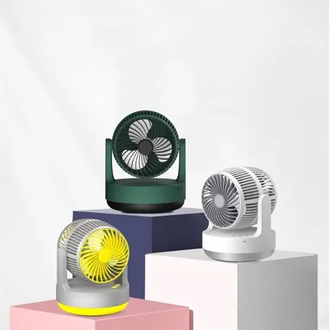 Double-Head Air Circulation Desk Fan 360 Degree Rotating Portable USB Charging Fan With 4 Speeds For Home Office Outdoor Camping