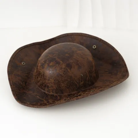 Vintage Marble Texture Tricorn Pirate Hat Retro Brown Woven Costume Hat For Halloween Masquerade Party Props Men Women