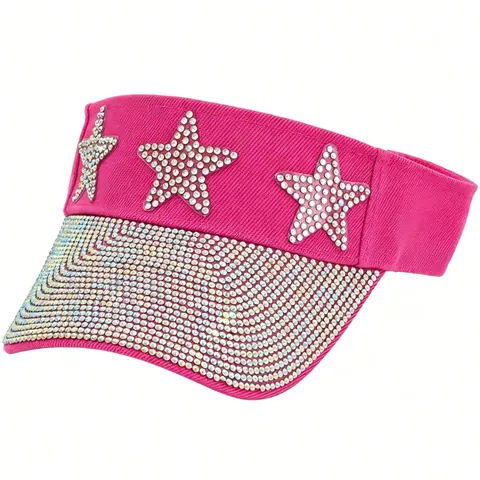 Y2K Gorra de Béisbol de Mujer Nashville Visera Parasol Strass Estrella Ala Visera Sombrero de Sol al Aire Libre Accesorios de Moda