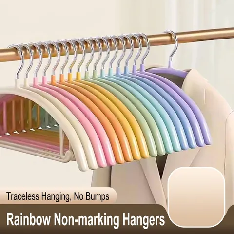 Non-Slip Seamless Clothes Hangers Dip Coated Metal Hangers For Sweaters Coats Laundry Room Bedroom Closet Storage Organization