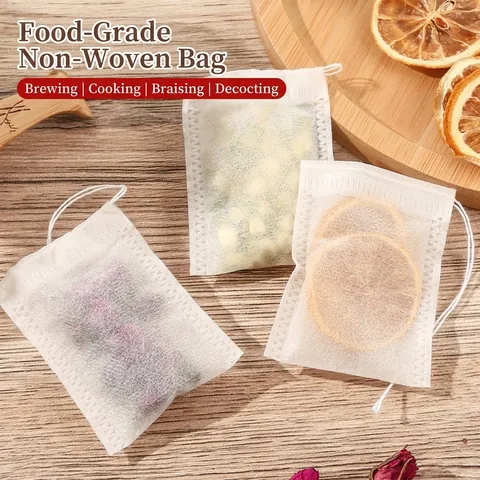 Disposable Tea Filter Bags Non-Woven Food Grade Spice Bags With Drawstring For Loose Leaf Tea Herbs Medicine Soup