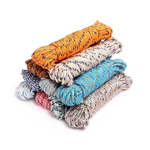 Durable Thickened Nylon Braided Clothesline Outdoor Windproof Anti-Slip Drying Rope Heavy Duty Laundry Line for Home Camping Travel