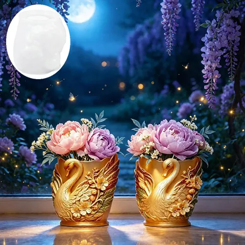 3D Schwan Relief Blumentopf Silikonform DIY Floral Tier Pflanzgefäß Kerze Seife Handwerk Werkzeug Heimtextilien Geschenk