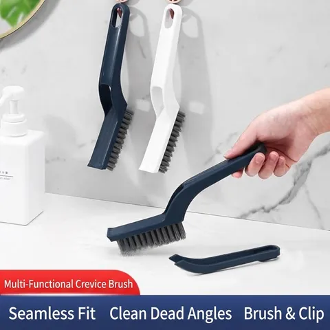 Multifunctional Crevice Cleaning Brush With Built-in Tweezers Dual Action Scrub Brush For Kitchen Bathroom Floor Window Track