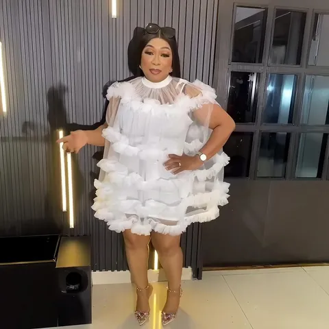 Women African Style Tiered Mesh Princess Dress Floral Embroidered Layered Ruffle Puff Dress Sleeveless Banquet Party Mini Dress