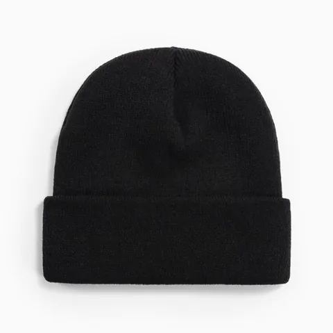 Bonnet en Tricot de Polyester Couleur Unie Unisexe pour Hommes Femmes Automne Hiver Chaud Thermique Bord Replié Bonnet Décontracté Quotidien