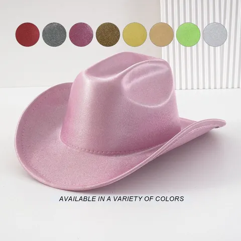 Western Cowboyhut Pailletten Glitzer Jazz Fedora Hut Für Bühnenaufführung Festival Karneval Party Kostüm Unisex Partyhut