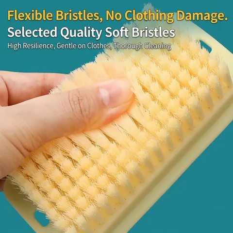 Multifunctional Household Laundry Brush Soft Bristles PP BPT Material Champagne Color Shoes Clothes Cleaning Brush With Hanging Hole