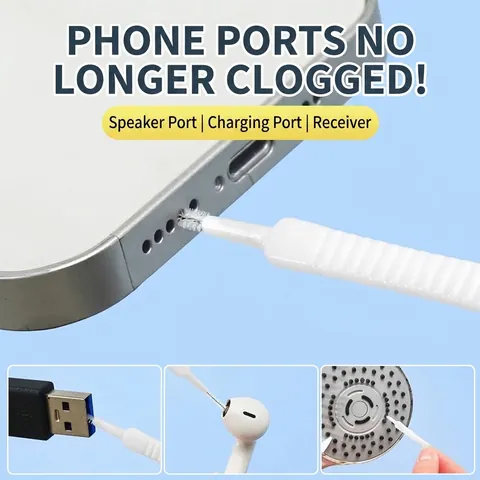 Mobile Phone Port Cleaning Brush Multi-Functional Micro Dust Removal Tool For Charging Port Speaker Earphone Hole Small Gap Cleaner Plastic Nylon Brush