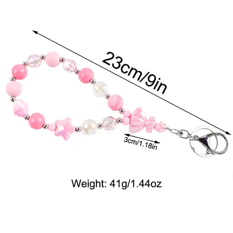 Acryl Iriseerend Kralen Telefoon Polsband Ster Strik Legering Hanger Telefoon Lanyard Anti-Verlies Tas Hanger Voor Vrouwen