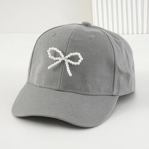 Berretto da Baseball da Donna con Fiocco di Perle Lusso Leggero Stile Mori Poliestere Perla Artificiale Regolabile Cappello