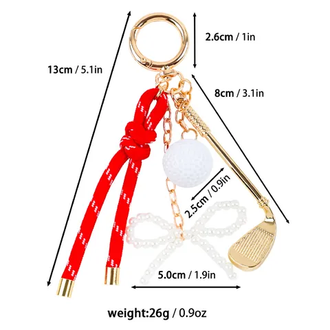 Sportstijl Badminton Tennis Golfbal Sleutelhanger Zinklegering Gevlochten Touw Tas Hanger Creatieve Autosleutelhanger Cadeau Voor Sportfans
