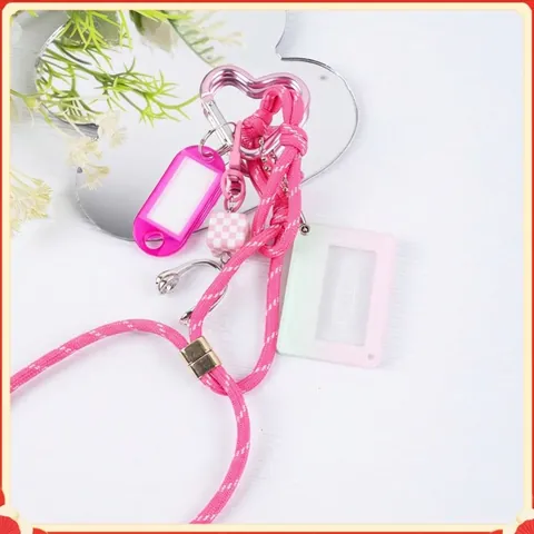 DIY Heart Clasp Video Tape Photo Frame Keychain Handmade Headphone Pendant Bag Hanging Ornament Accessory