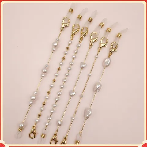 Chaîne de Lunettes en Perles Artificielles Polyvalente Cordon de Masque en Alliage Sangle de Cou Décorative Accessoires de Lunetterie Pour Femmes