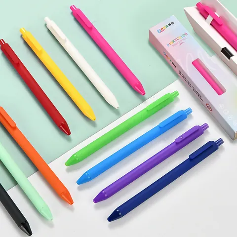 Penna Gel a Scatto Cancelleria Strumento per Scrittura Inchiostro Nero Scorrimento Guscio Opaco Forniture Scuola Ufficio