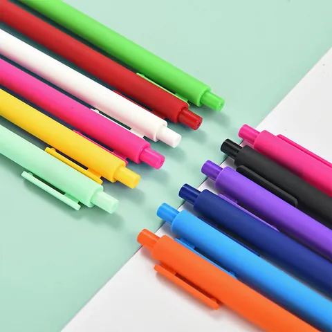Penna Gel a Scatto Cancelleria Strumento per Scrittura Inchiostro Nero Scorrimento Guscio Opaco Forniture Scuola Ufficio