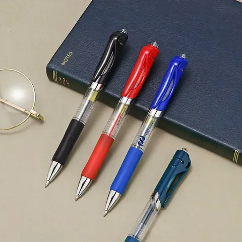 Retractable Gel Pen 0.5mm Fine Point High Capacity Ink Pens For Office School Medical Writing Black Blue Red Ink Blue Colors