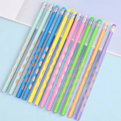 Lápiz de Madera HB Corrección de Postura Colores Macaron con Borrador Lápiz de Grafito para Estudiantes Bocetos Exámenes Escritura