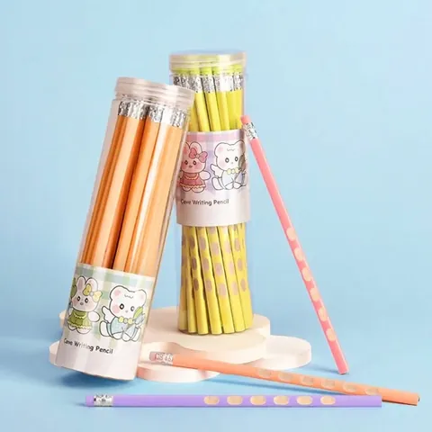 Lápiz de Madera HB Corrección de Postura Colores Macaron con Borrador Lápiz de Grafito para Estudiantes Bocetos Exámenes Escritura