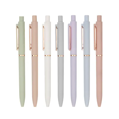 Retractable Gel Pens Morandi Colors Neutral Writing Pens Metal Clip Fine Point Office School Stationery Aesthetic Pens