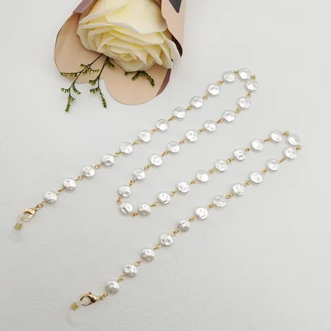 Elegante Künstliche Perlen Brillenkette Für Damen Mehrzweck Maskenkette Halskette Lanyard Halter Gold Legierung Handgefertigter Schmuck Zubehör