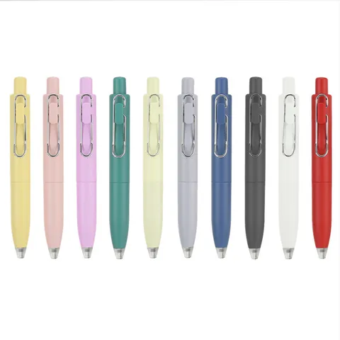 Retractable Erasable Gel Pen Mini Pocket Size Matte Plastic Body Metal Clip Black Ink For Office School Writing Supplies
