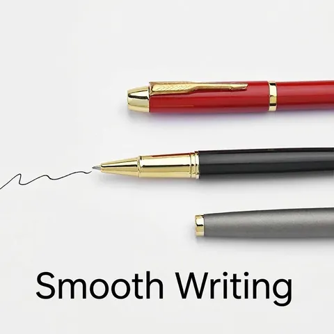 Business Metal Rollerball Pen Minimalist Signet Pen Stainless Steel Nib Office Supplies Writing Tool Smooth Black Ink